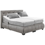 BOXSPRINGBED 180 cm x 200 cm, textiel, materiaal hout grijs thumbnail 2