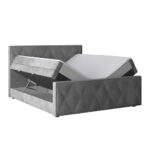BOXSPRINGBED 180 cm x 200 cm, metaal, kunststof, textiel, karton, houtmateriaal lichtgrijs thumbnail 6