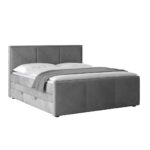 BOXSPRING POSTELJA 180 cm x 200 cm, leseni materiaal svetlo siva thumbnail 2