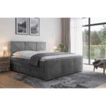 BOXSPRING POSTELJA 180 cm x 200 cm, leseni materiaal svetlo siva thumbnail 3