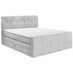 BOXSPRINGBED 183 cm x 200 cm, textiel, materiaal hout lichtgrijs thumbnail 2