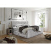 BOXSPRINGBED 183 cm x 200 cm, textiel, materiaal hout lichtgrijs