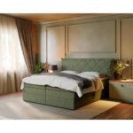 BOXSPRINGBED 180 cm x 200 cm, textiel groen thumbnail 2