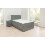 BOXSPRINGBED 120 cm x 200 cm, hout, textiel, houtmateriaal grijs thumbnail 2