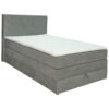 BOXSPRINGBED 120 cm x 200 cm, hout, textiel, houtmateriaal grijs