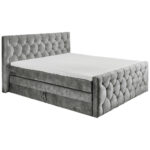 BOXSPRINGBED 180 cm x 200 cm, textiel, materiaal hout grijs thumbnail 2