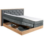 BOXSPRINGBED 180 cm x 200 cm, textiel, houtmateriaal grijs, natuurlijke kleur thumbnail 3