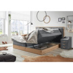 BOXSPRINGBED 180 cm x 200 cm, textiel, houtmateriaal grijs, natuurlijke kleur thumbnail 4