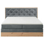 BOXSPRINGBED 180 cm x 200 cm, textiel, houtmateriaal grijs, natuurlijke kleur thumbnail 5