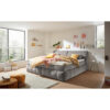 BOXSPRINGBED 200 cm x 240 cm, textiel, materiaal hout grijs