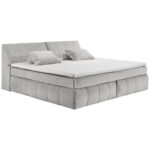 BOXSPRINGBED 200 cm x 240 cm, textiel, zilverkleurig houtmateriaal thumbnail 2