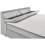 BOXSPRINGBED 200 cm x 240 cm, textiel, zilverkleurig houtmateriaal thumbnail 3