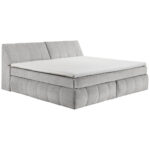 BOXSPRINGBED 200 cm x 240 cm, textiel, zilverkleurig houtmateriaal thumbnail 5