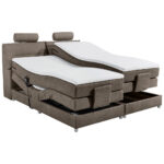 BOXSPRINGBED 180 cm x 200 cm, textiel, houtmateriaal bruin thumbnail 5