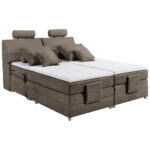 BOXSPRINGBED 180 cm x 200 cm, textiel, houtmateriaal bruin thumbnail 6