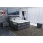 BOXSPRING BED 160 cm x 200 cm, hout, textiel, houtmateriaal donkergrijs thumbnail 2