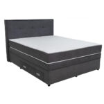 BOXSPRING BED 160 cm x 200 cm, hout, textiel, houtmateriaal donkergrijs thumbnail 5