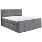 BOXSPRINGBED 180 cm x 200 cm, textiel, materiaal hout donkergrijs thumbnail 2