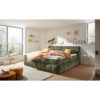 BOXSPRINGBED 200 cm x 240 cm, textiel, houtmateriaal groen