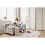 BOXSPRINGBANK, lichtgrijs textiel thumbnail 6