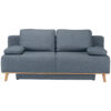 BOXSPRINGBANK, blauw, grijs textiel