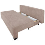 BOXSPRINGBANK, roze textiel, houten materiaal thumbnail 4
