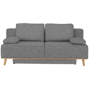 BOXSPRINGBANK, grijs textiel