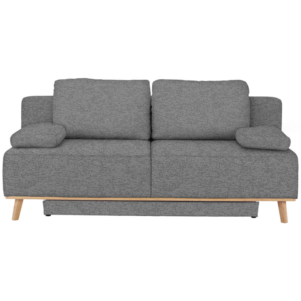 BOXSPRINGBANK, grijs textiel