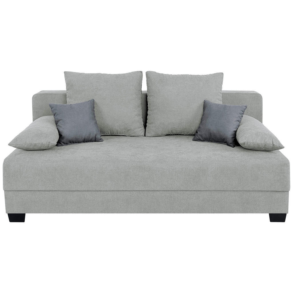 BOXSPRINGBANK, zilverkleurig houtmateriaal, textiel
