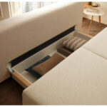 BOXSPRINGBANK, lichtgrijs hout, metaal, textiel thumbnail 3