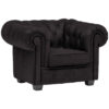 CHESTERFIELD ARMSTOEL, antraciet textiel