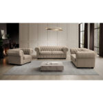CHESTERFIELD FAMSTOEL, wit textiel thumbnail 2