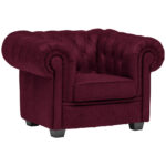 CHESTERFIELD FAMSTOEL, bordeauxrode stof thumbnail 1