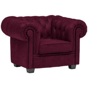 CHESTERFIELD FAMSTOEL, bordeauxrode stof