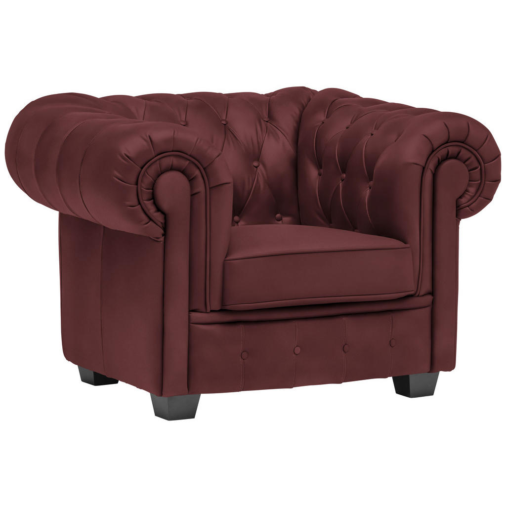 CHESTERFIELD FAMSTOEL, bordeauxrode stof