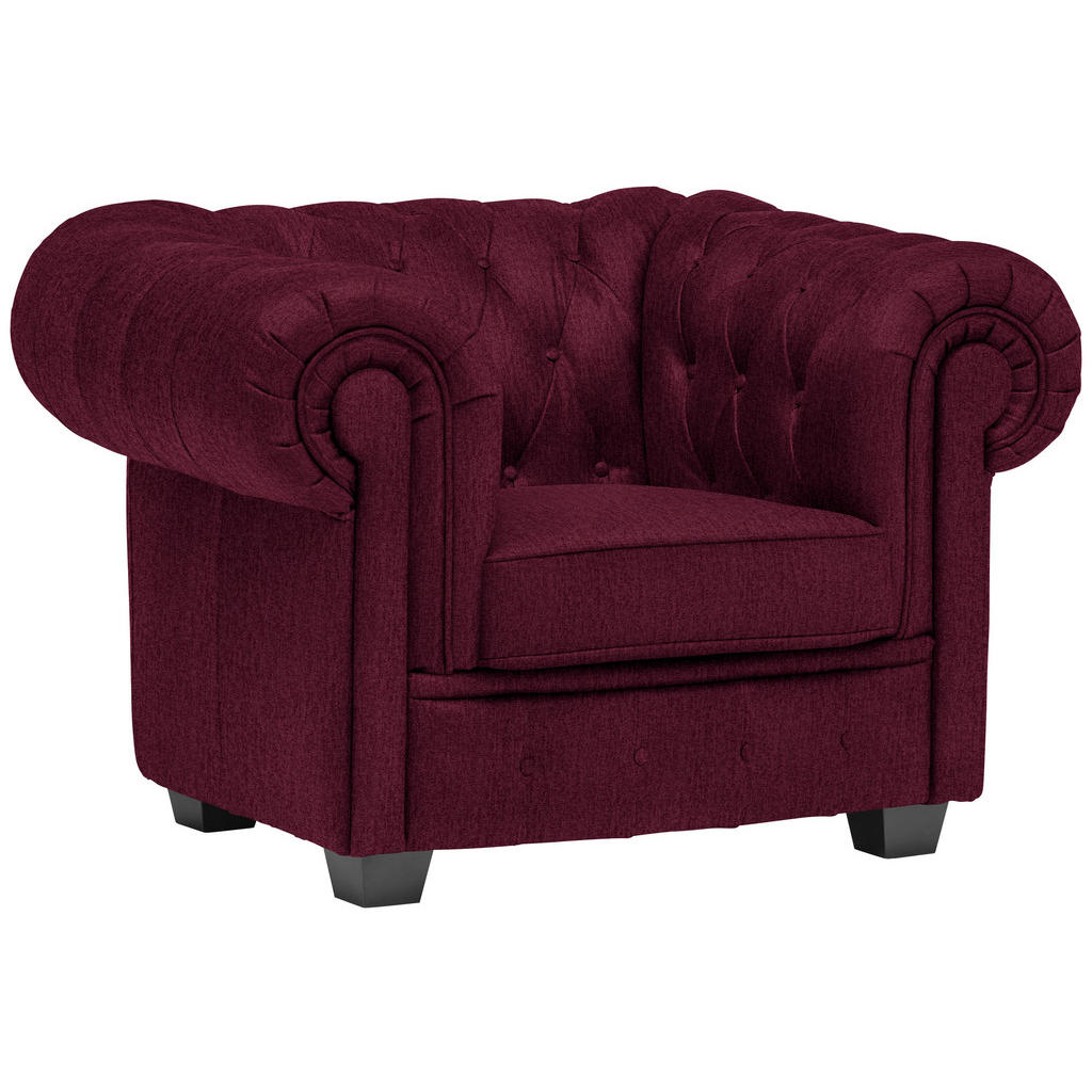 CHESTERFIELD FAMSTOEL, bordeauxrode stof