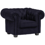 CHESTERFIELD ARMSTOEL, zwart textiel thumbnail 1