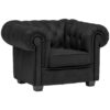 CHESTERFIELD ARMSTOEL, zwart textiel
