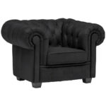 CHESTERFIELD ARMSTOEL, zwart textiel thumbnail 1