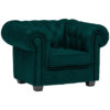 CHESTERFIELD ARMSTOEL, bosgroen textiel
