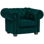 CHESTERFIELD ARMSTOEL, bosgroen textiel thumbnail 1