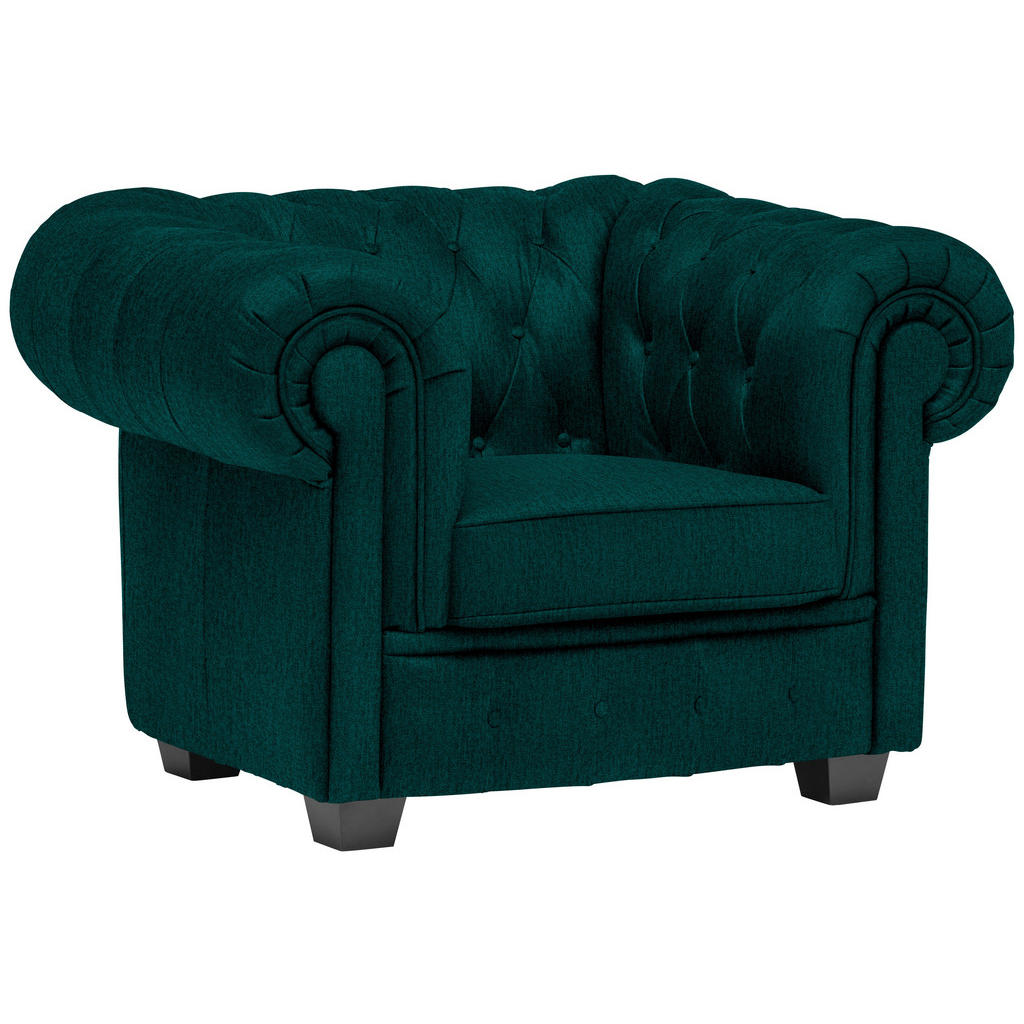 CHESTERFIELD ARMSTOEL, bosgroen textiel