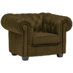 CHESTERFIELD FAMSTOEL, kaki textiel thumbnail 1