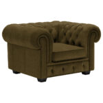 CHESTERFIELD FAMSTOEL, kaki textiel thumbnail 4