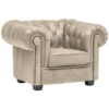 CHESTERFIELD ARMSTOEL, crèmekleurig textiel