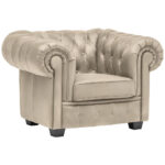 CHESTERFIELD ARMSTOEL, crèmekleurig textiel thumbnail 1