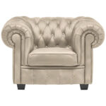 CHESTERFIELD ARMSTOEL, crèmekleurig textiel thumbnail 5