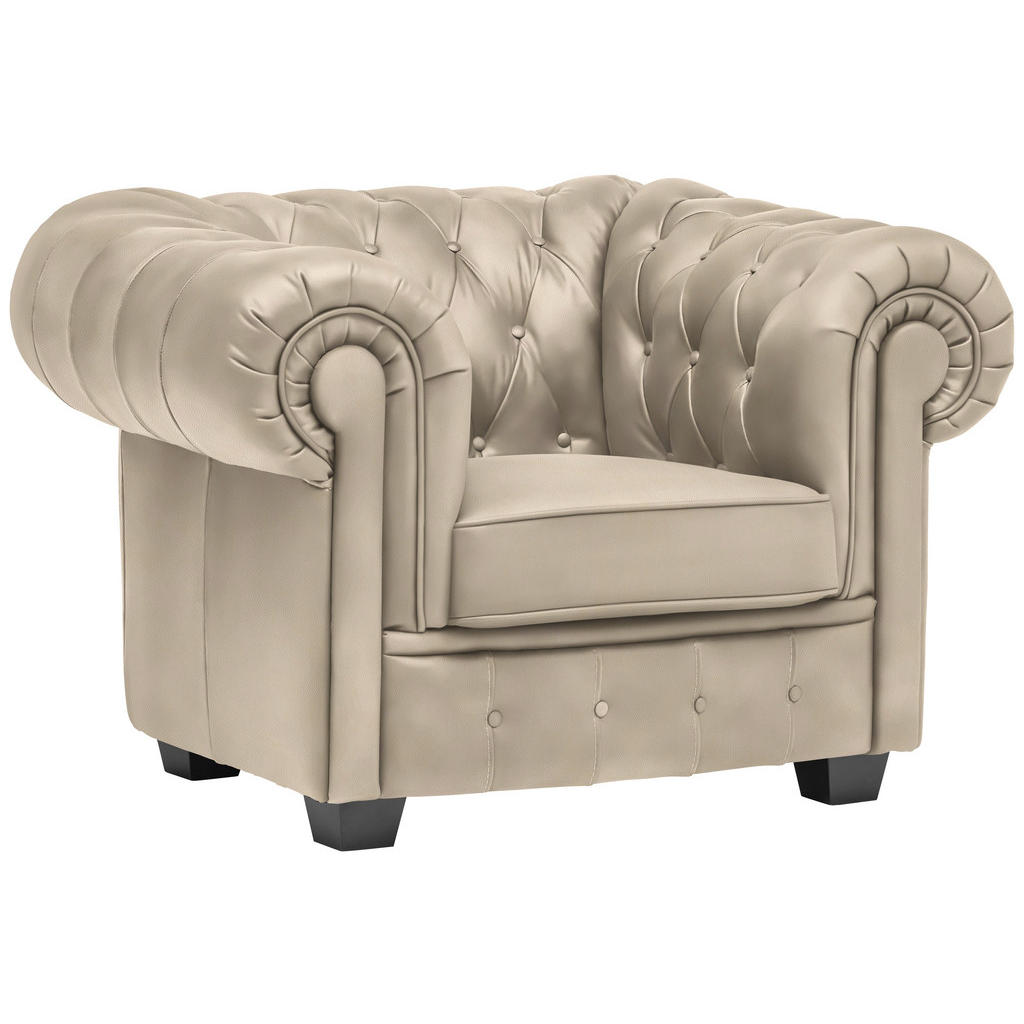 CHESTERFIELD ARMSTOEL, crèmekleurig textiel