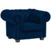 CHESTERFIELD ARMSTOEL, blauw textiel