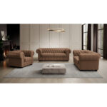 CHESTERFIELD FAMSTOEL, bruin textiel thumbnail 2